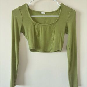 Garage green corset long sleeve